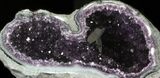 Purple Amethyst Geode With Calcite Crystals #30931-1